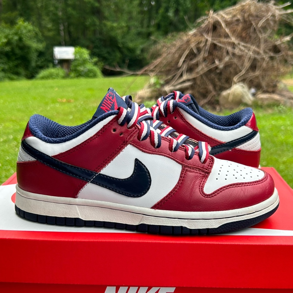Retro Nike Dunk Low USA 309324-144 White/Mid Navy-Deep Red US Size 6.5